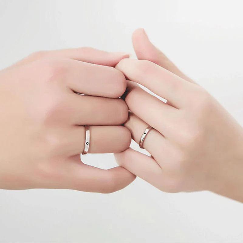 silver couple rings